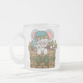 De Muis van Kerstmis in Mand Matglas Koffiemok (Links)