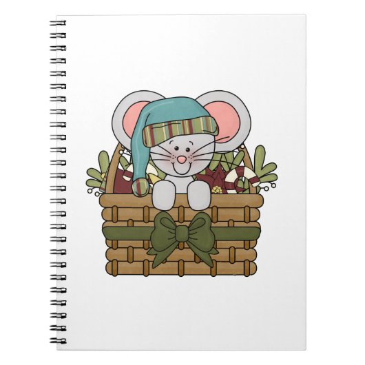 De Muis van Kerstmis in Mand Notitieboek (Voorkant)