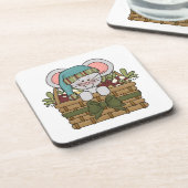 De Muis van Kerstmis in Mand Onderzetter (Linkerzijde)