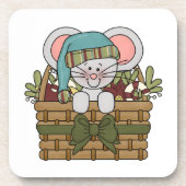 De Muis van Kerstmis in Mand Onderzetter (Voorkant)