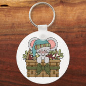 De Muis van Kerstmis in Mand Sleutelhanger (Voorkant)