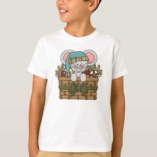De Muis van Kerstmis in Mand T-shirt (Voorkant)