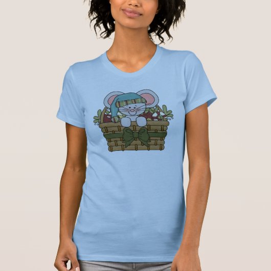 De Muis van Kerstmis in Mand T-shirt (Voorkant)