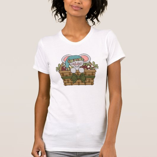 De Muis van Kerstmis in Mand T-shirt (Voorkant)