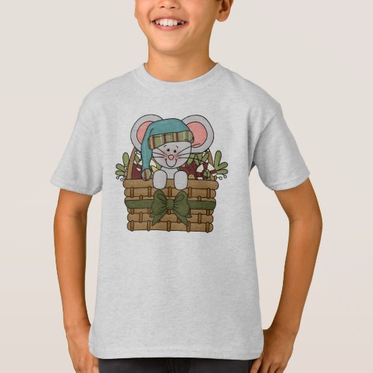 De Muis van Kerstmis in Mand T-shirt (Voorkant)
