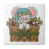 De Muis van Kerstmis in Mand Tegeltje (Voorkant)