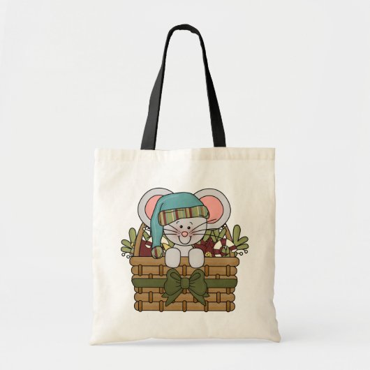 De Muis van Kerstmis in Mand Tote Bag (Voorkant)