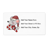 De Muis van Kerstmis met het Riet van het Snoep Etiket (Voorkant)