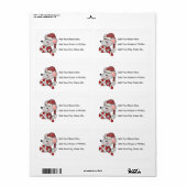 De Muis van Kerstmis met het Riet van het Snoep Etiket (Full Sheet)