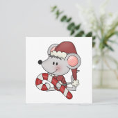 De Muis van Kerstmis met het Riet van het Snoep Feestdagenkaart (Staand voorkant)