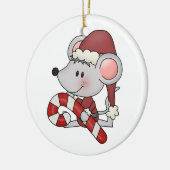 De Muis van Kerstmis met het Riet van het Snoep Keramisch Ornament (Links)