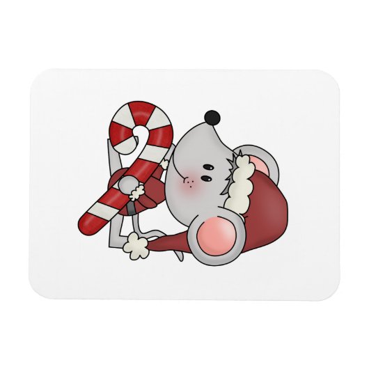 De Muis van Kerstmis met het Riet van het Snoep Magneet (Horizontaal)