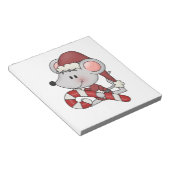 De Muis van Kerstmis met het Riet van het Snoep Notitieblok (Schuin)