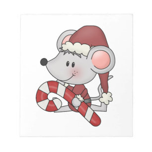 De Muis van Kerstmis met het Riet van het Snoep Notitieblok