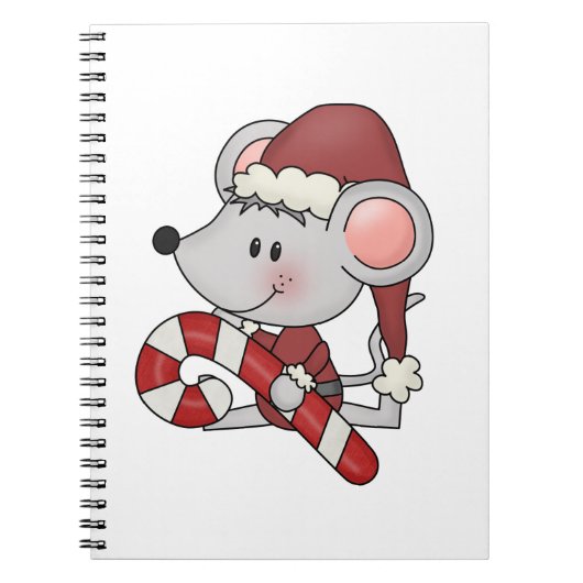 De Muis van Kerstmis met het Riet van het Snoep Notitieboek (Voorkant)
