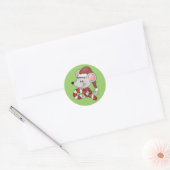 De Muis van Kerstmis met het Riet van het Snoep Ronde Sticker (Envelop)