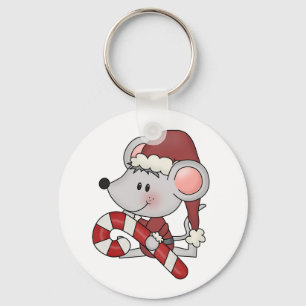De Muis van Kerstmis met het Riet van het Snoep Sleutelhanger