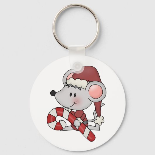 De Muis van Kerstmis met het Riet van het Snoep Sleutelhanger (Voorkant)