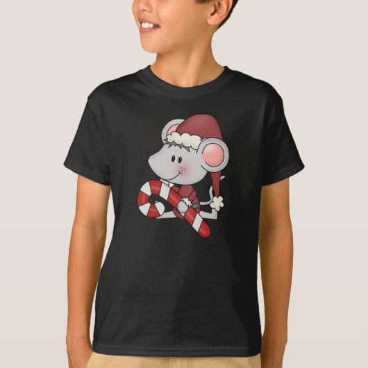 De Muis van Kerstmis met het Riet van het Snoep T-shirt (Voorkant)