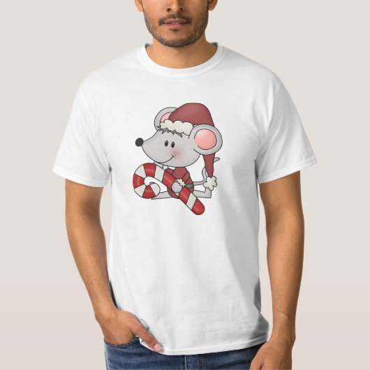 De Muis van Kerstmis met het Riet van het Snoep T-shirt (Voorkant)
