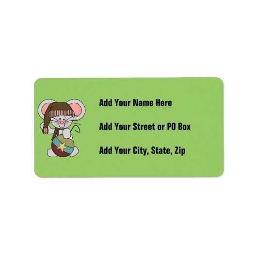 De Muis van Kerstmis met Ornament Etiket (Voorkant)