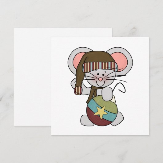 De Muis van Kerstmis met Ornament Feestdagenkaart (Voorkant / Achterkant)