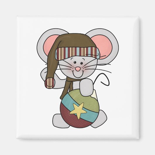 De Muis van Kerstmis met Ornament Magneet (Voorkant)