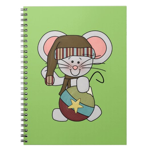 De Muis van Kerstmis met Ornament Notitieboek (Voorkant)