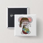 De Muis van Kerstmis met Ornament Vierkante Button 5,1 Cm (Voorkant /achterkant)