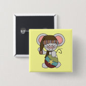 De Muis van Kerstmis met Ornament Vierkante Button 5,1 Cm (Voorkant /achterkant)