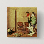 De muis vierkante button 5,1 cm (Voorkant)