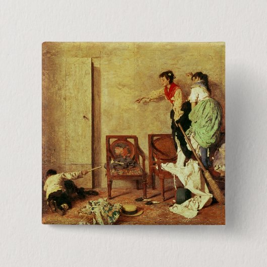 De muis vierkante button 5,1 cm (Voorkant)