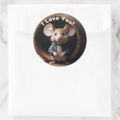 De muis waar ik van hou ronde sticker (Tas)