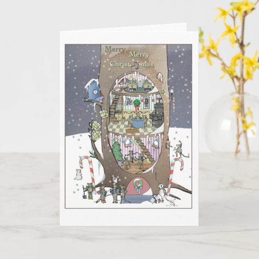 De Muizenboom met Kerstmis Kaart (Gele Bloem)