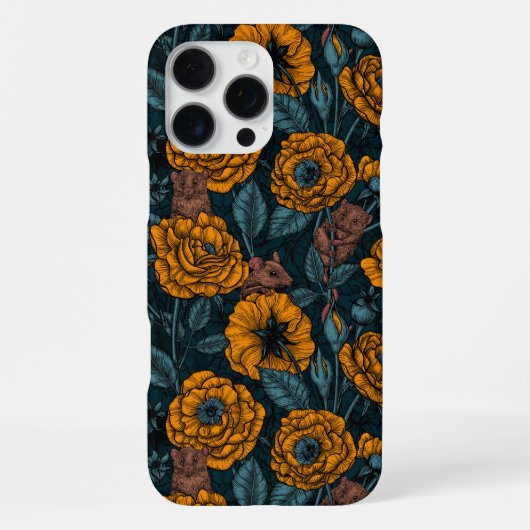 De muizenpartij in het oranje en blauw iPhone hoesje (Achterkant)