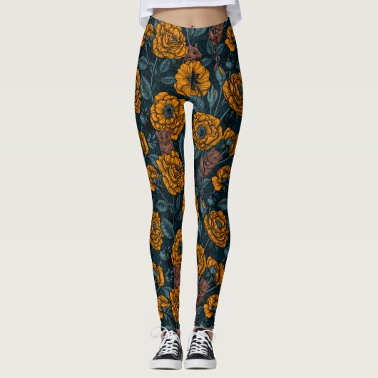 De muizenpartij in het oranje en blauw leggings (Voorkant)