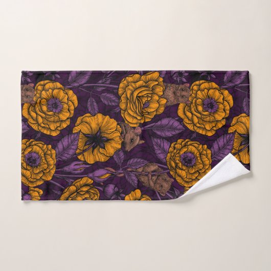 De muizenpartij in oranje en violet bad handdoek (Handdoek)