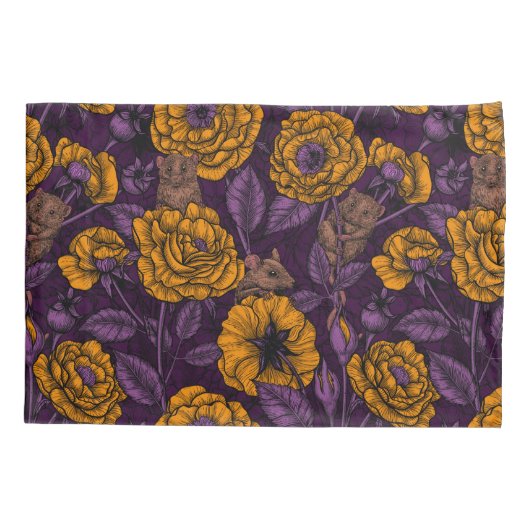 De muizenpartij in oranje en violet kussensloop (Achterkant)