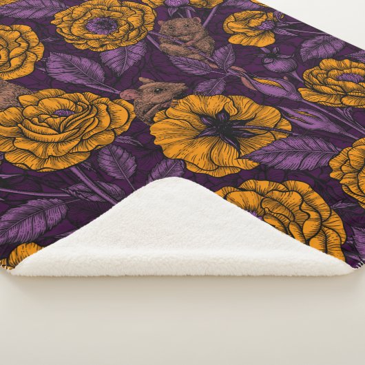 De muizenpartij in oranje en violet sherpa deken (3/4)