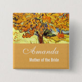 De Mulberry Boom, Vincent van Gogh. bruiloft Vierkante Button 5,1 Cm (Voorkant)