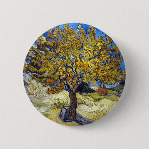 De Mulberry Boom, Vincent van Gogh. Vintage Ronde Button 5,7 Cm