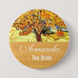 De Mulberry Boom, Vincent van Gogh. Weddengeld Ronde Button 7,6 Cm
