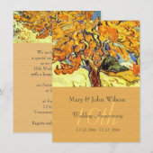 De Mulberry Tree bruiloftsjubileum uitnodigingen. Kaart (Voorkant / Achterkant)