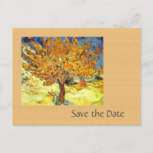 De Mulberry Tree save the date ansichtkaarten. Vin Aankondigingskaart