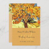 De Mulberry Tree trouwjubileum uitnodigingen. Kaart (Voorkant / Achterkant)