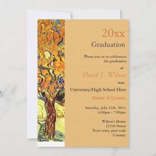 De Mulberry Tree, Vincent van Gogh afstuderen Kaart (Voorkant)