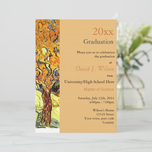 De Mulberry Tree, Vincent van Gogh afstuderen Kaart (Staand voorkant)