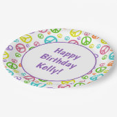 De multi Tekens van de Vrede van de Kleur Papieren Bordje (Gekanteld)