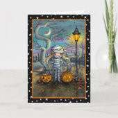 De Mummie Cute Halloween Kunstkaart Kaart (Voorkant)
