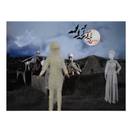 De mummie en vrienden. Halloween Perfect Poster (Voorkant)